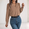 Effen V-Hals Blouse