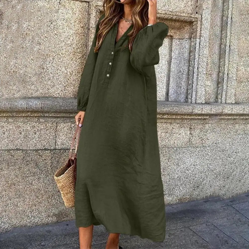 ALESSIODUINI™ - loose midi dress with long sleeves