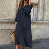 ALESSIODUINI™ - loose midi dress with long sleeves