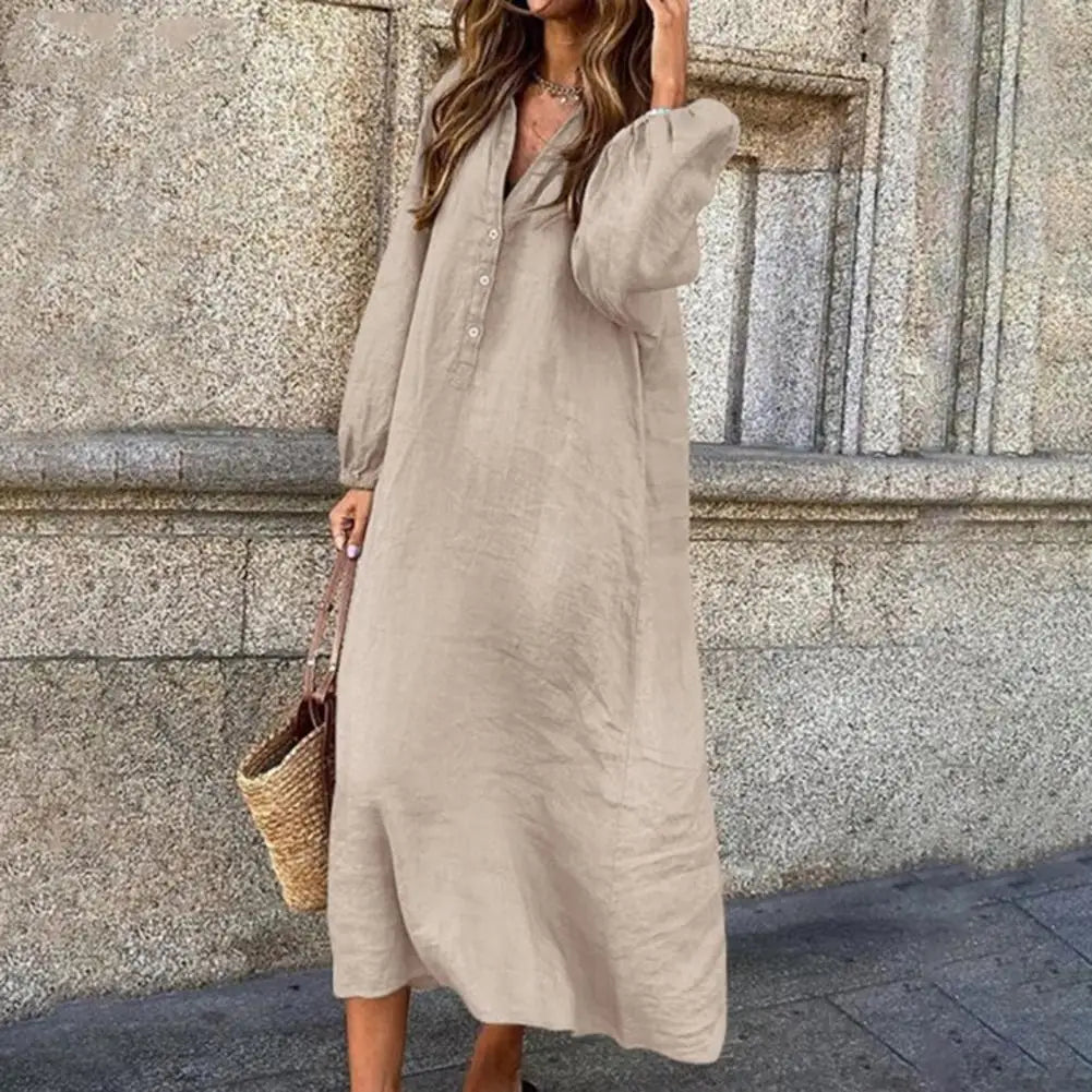 ALESSIODUINI™ - loose midi dress with long sleeves